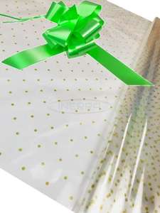 lime green Hamper Cellophane and Large Aqua Bow for Wrapping Hampers