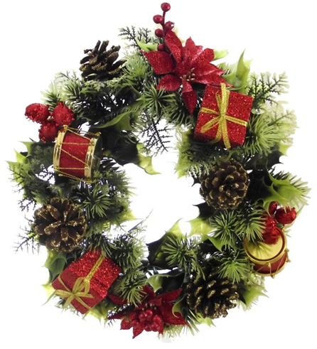 christmas holly door wreath