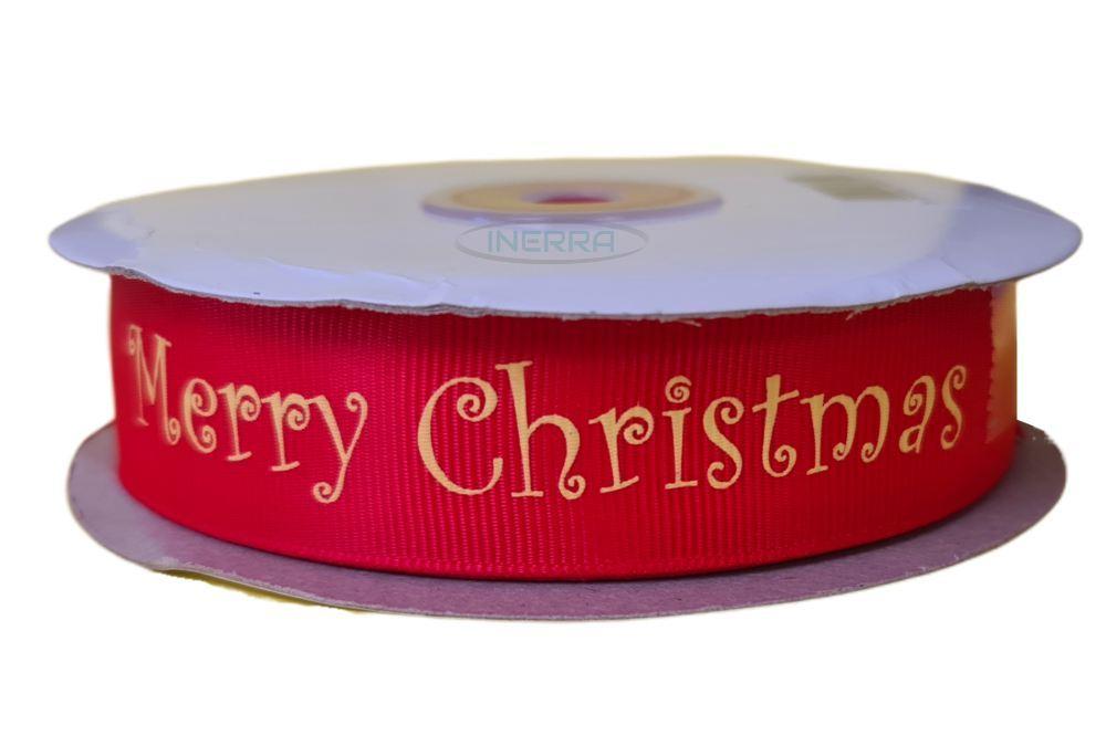 christmas gift wrapping ribbon red gold printed