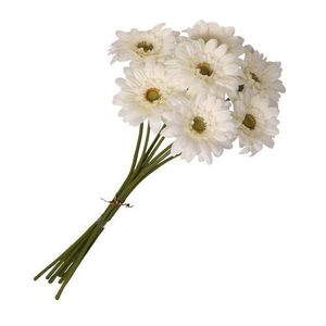 artificial flower bundle stems gerbera white