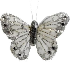 craft decorative butterflies silver ivory jewel on wire decoration