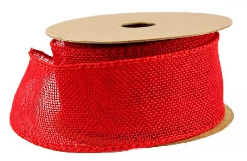 red wired edge christmas tree ribbon jute