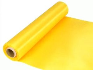 yellow fabric satin ribbon roll wedding table runner