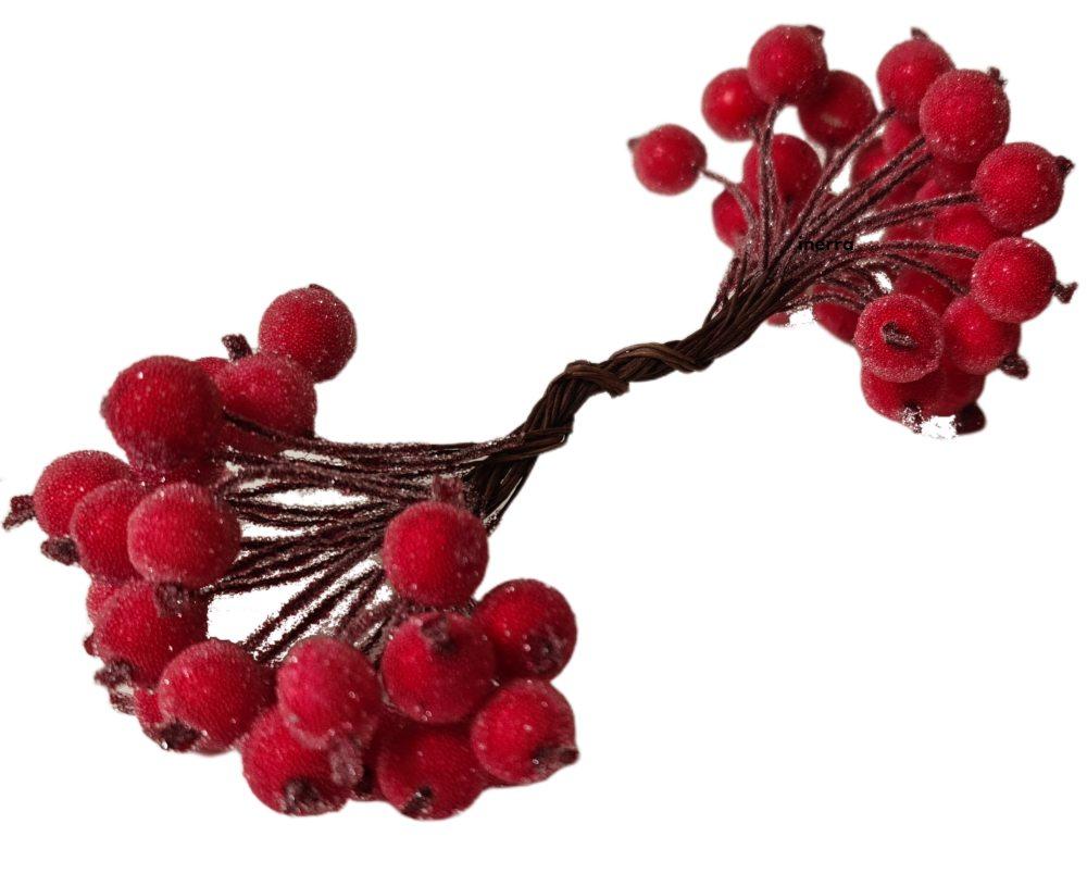 wired berry berries red stems christmas plastic