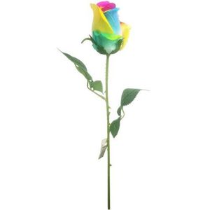 rainbow rosebud artificial flower stem