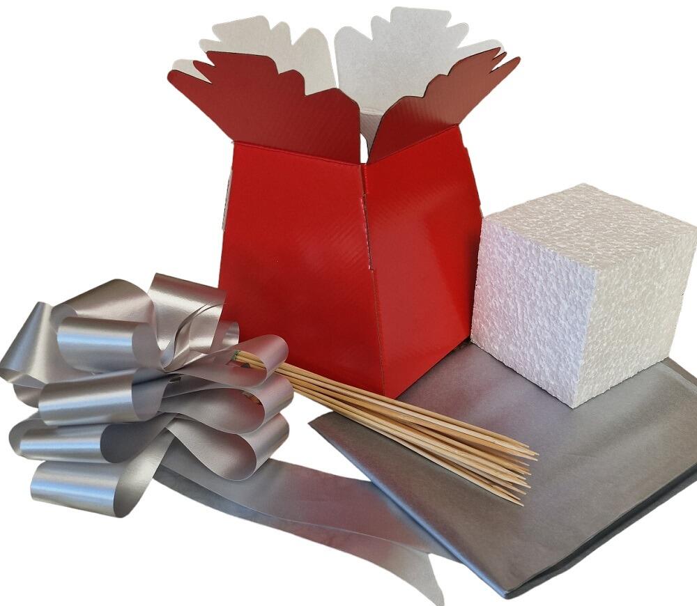 Red Florist Box Kit for Chocolate Bouquets
