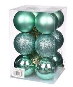 mint green christmas tree baubles