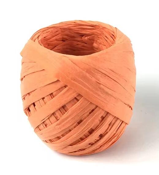 orange paper raffia ribbon