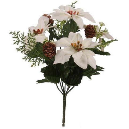 white artificial flower bouquet poinsettia bush