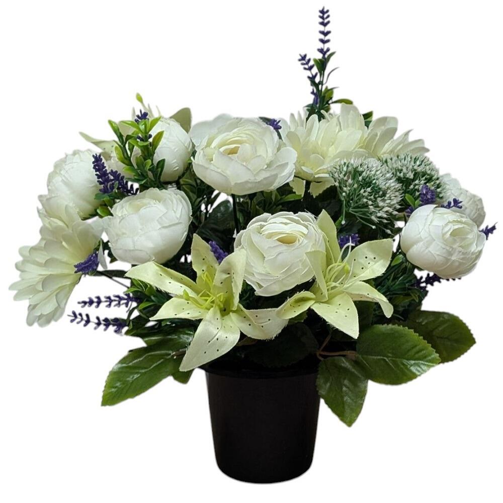 ranunculus gerbera cemetery grave flower pot artificial