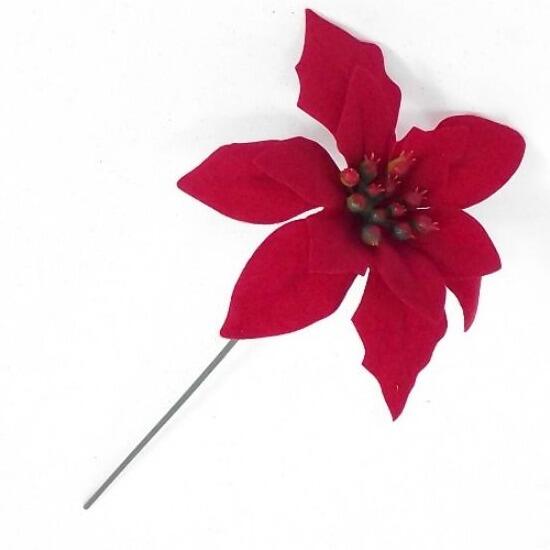 red poinsettia wreath pick christmas
