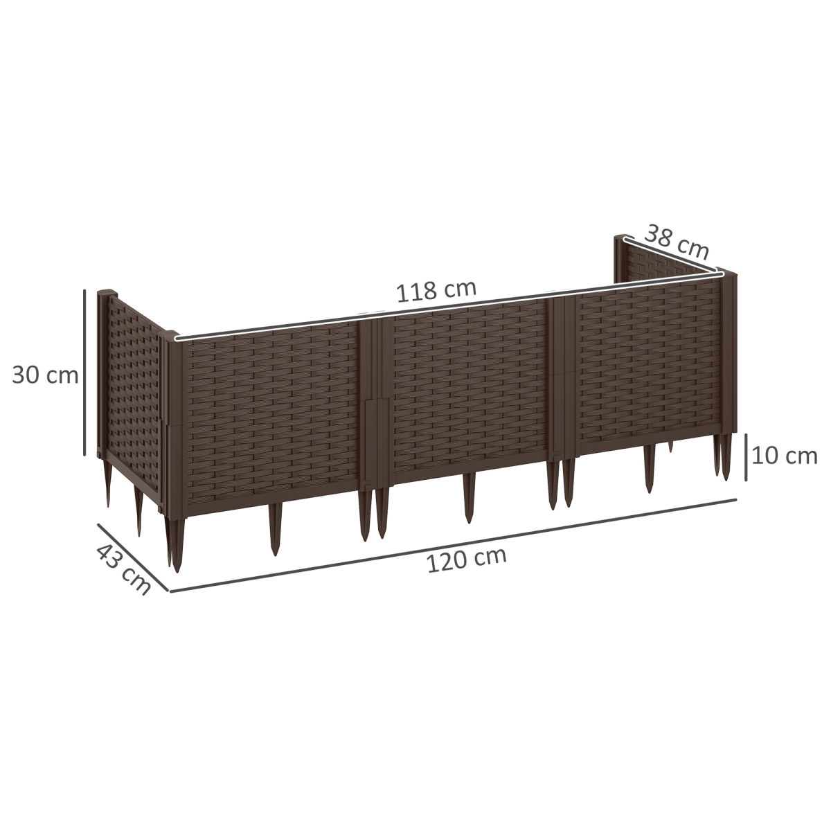 Plastic Planter Box Kit Modular Raised Bed for Flowers