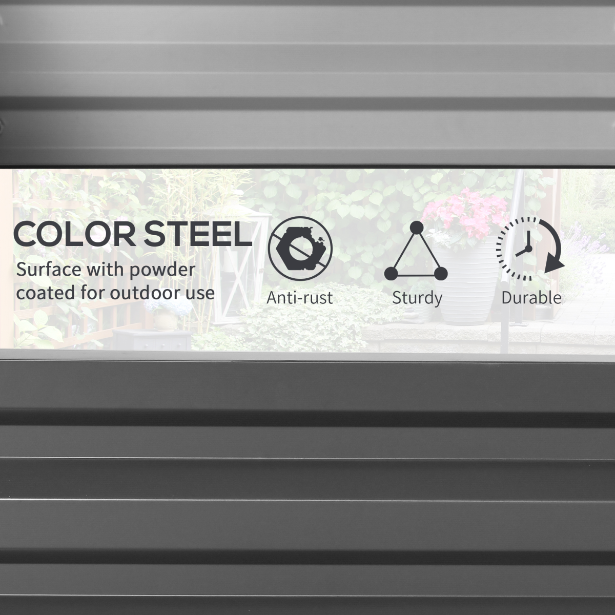 Raised Garden Bed Elevated Planter Box for Flowers Light Grey