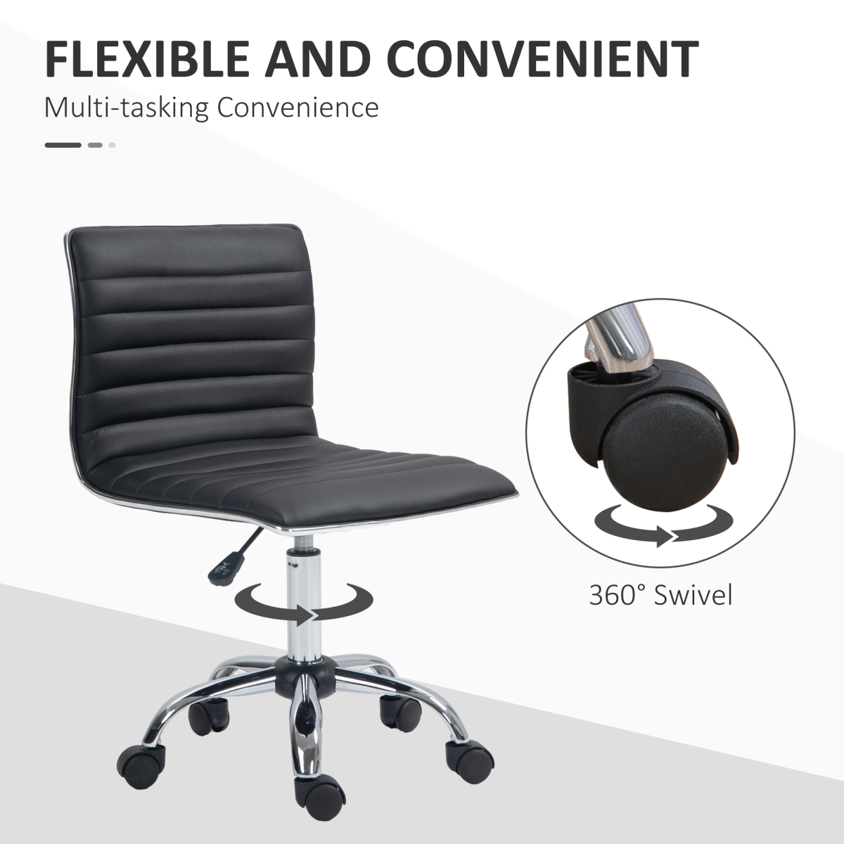 Adjustable Office Chair with 360 Swivel Black