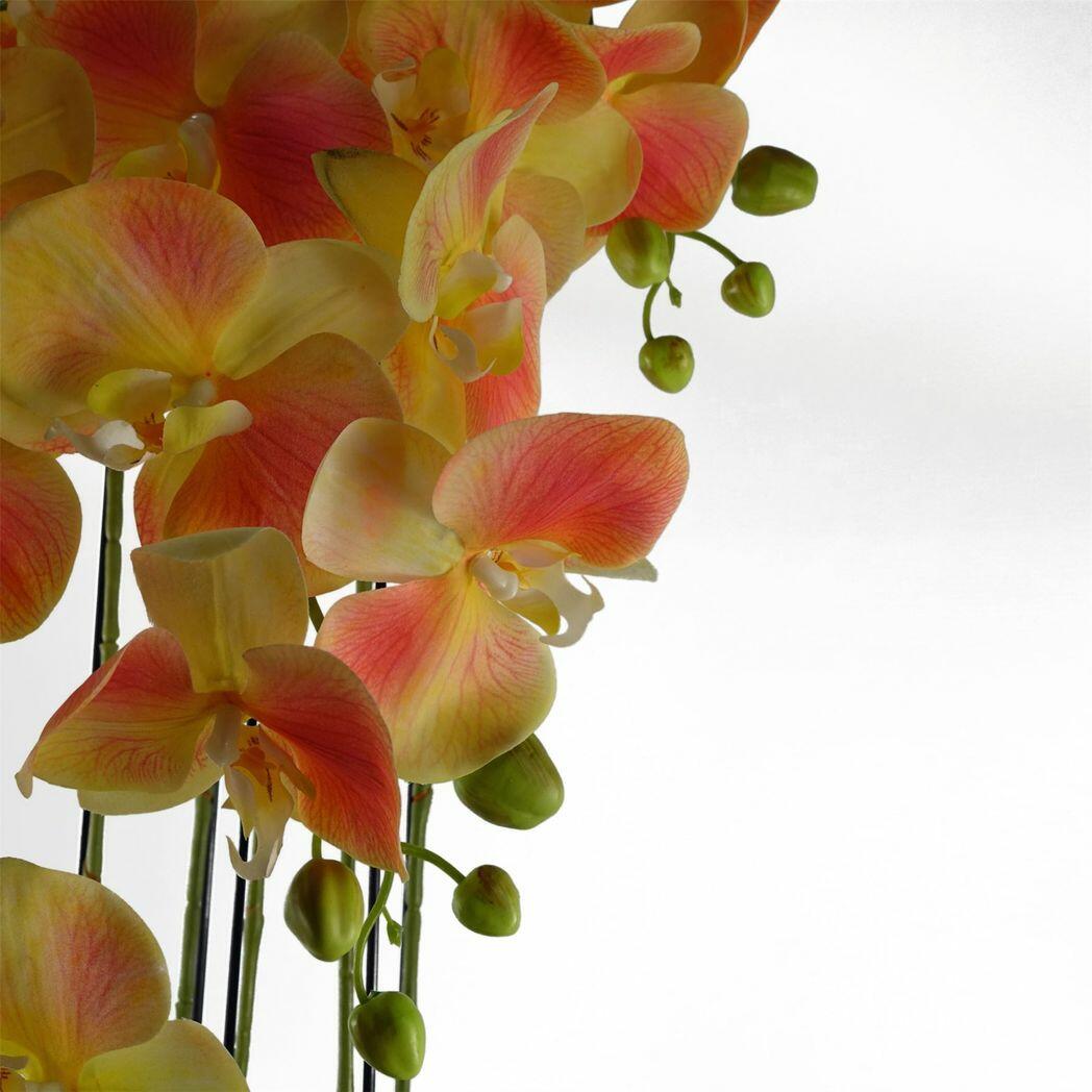 Yellow Peach Orchid Plant Artificial Real Touch Flowers
