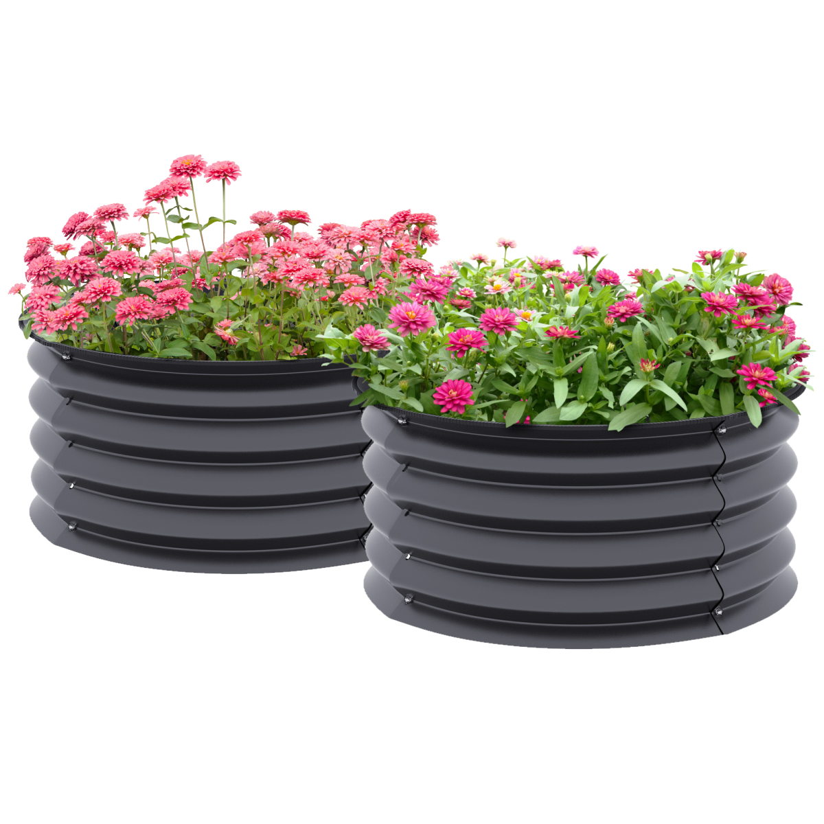 Set of 2 Raised Garden Bed Metal Planter Box