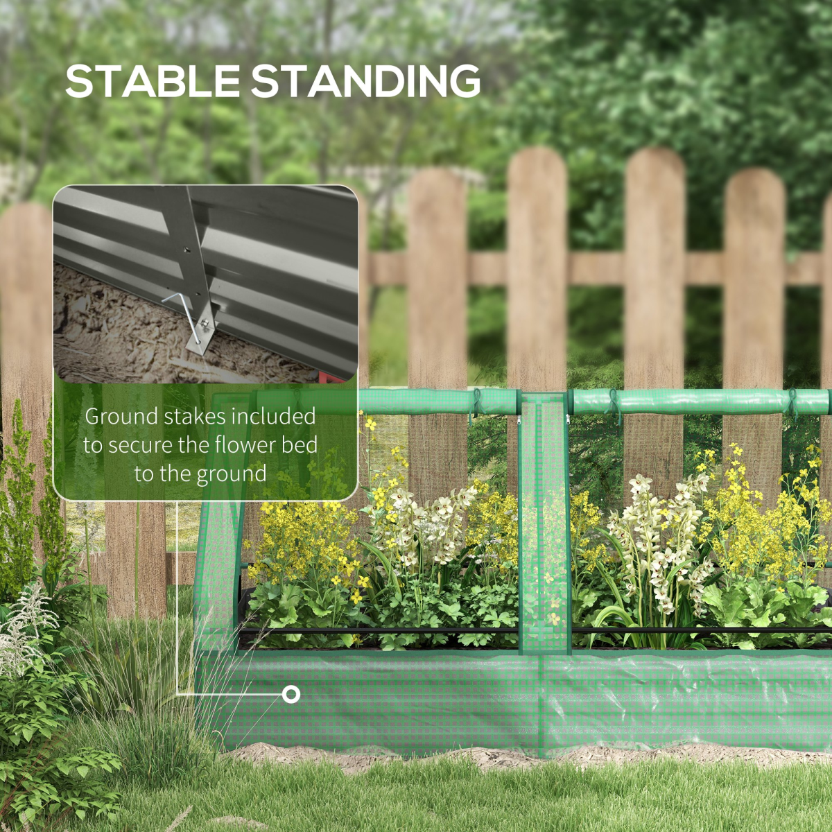Raised Garden Bed Planter Box with Greenhouse