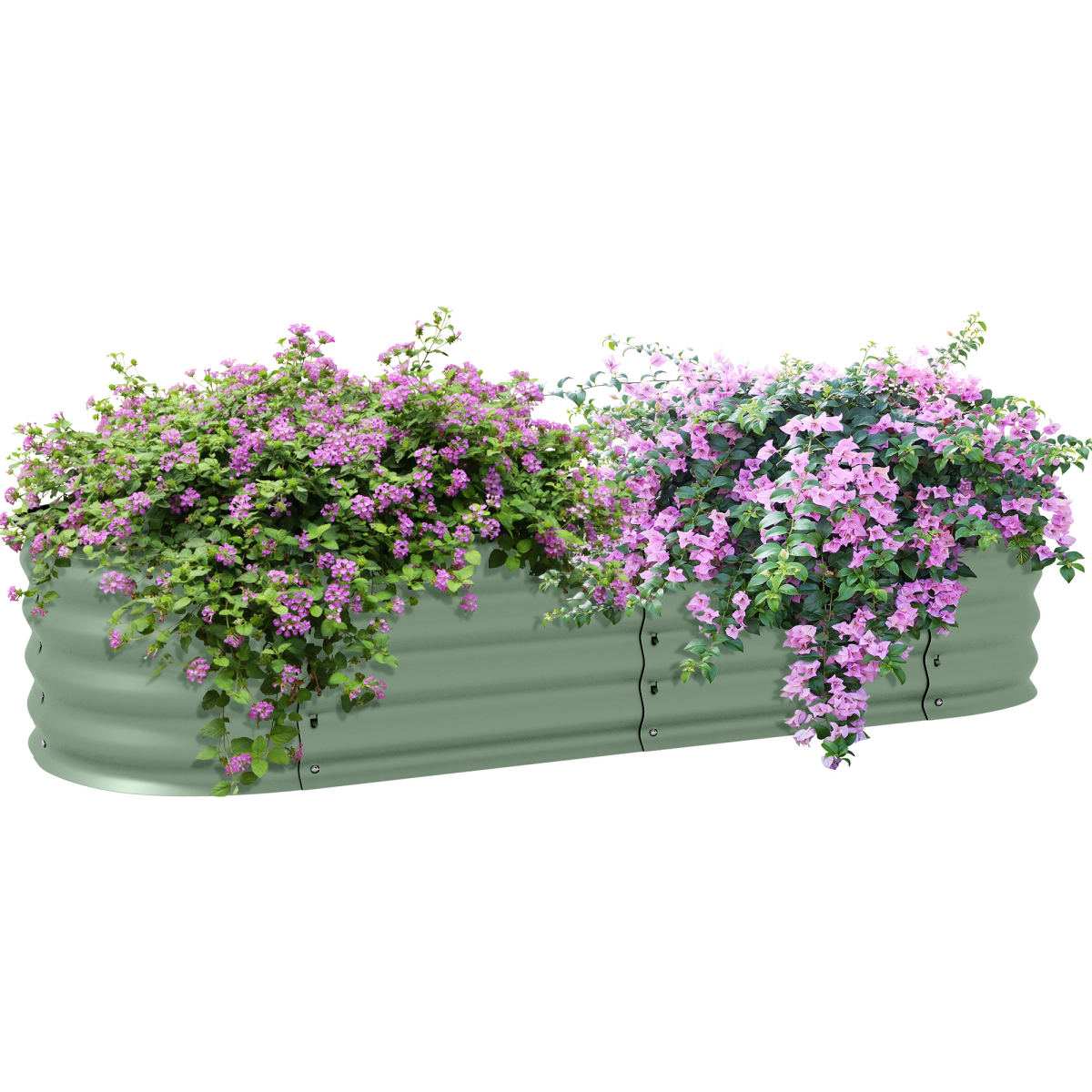 Galvanised Raised Garden Bed Planter Box, Green