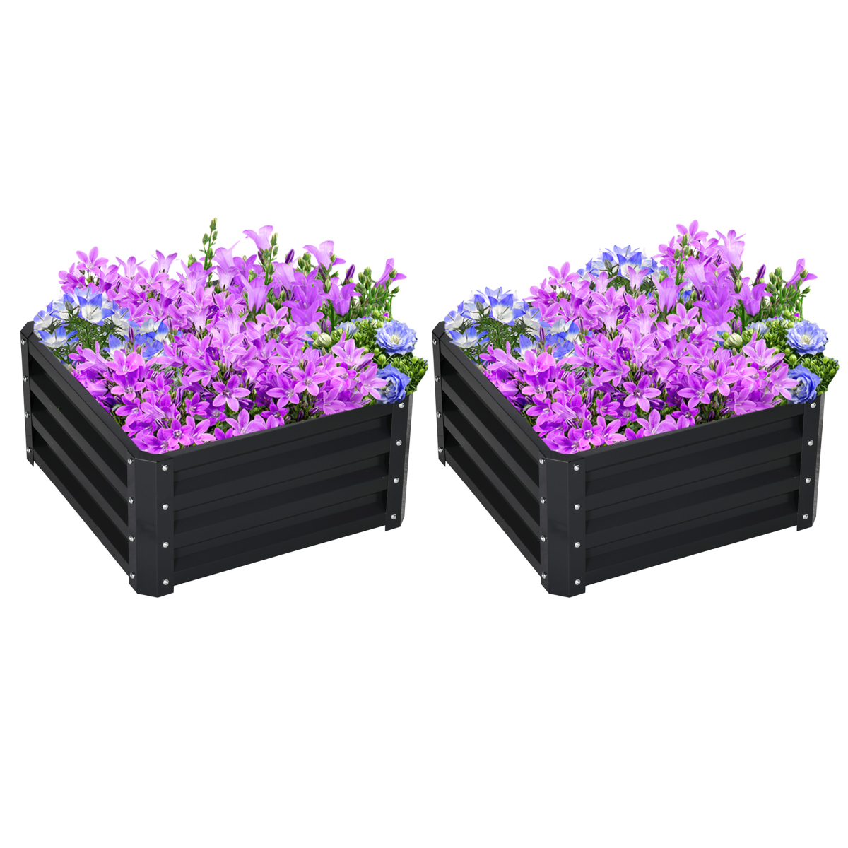 Set of 2 Raised Garden Bed Galvanised Planter Box
