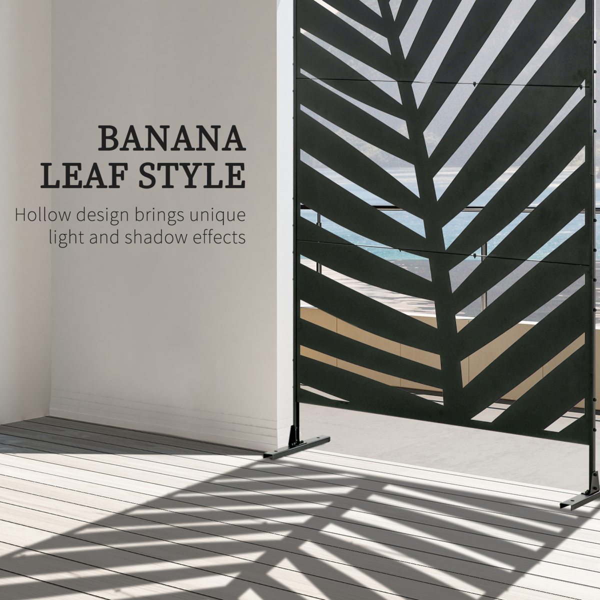 6.5FT Metal Outdoor Privacy Screen Panel with Stand