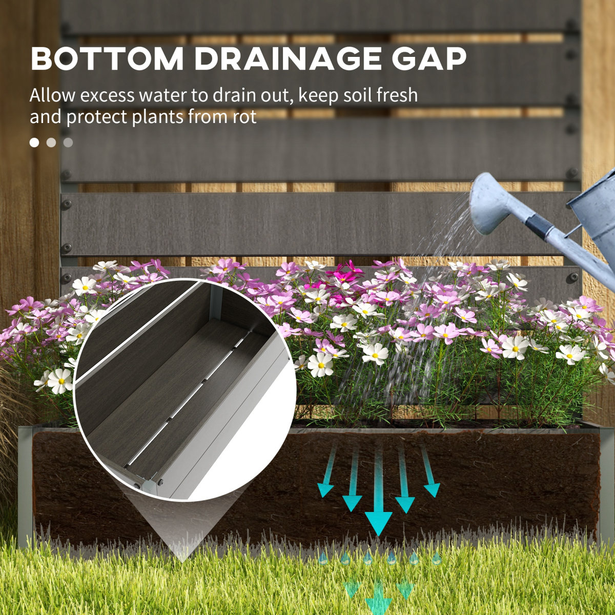 Raised Garden Bed with Trellis Planter Box