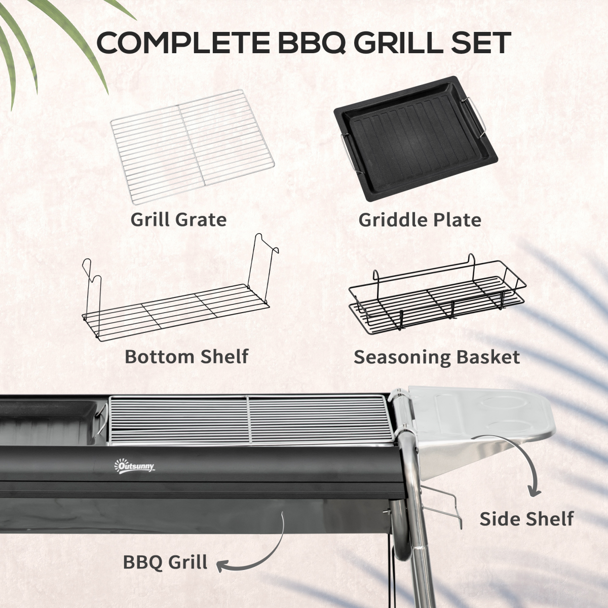 Charcoal BBQ Grill with Griddle Plate