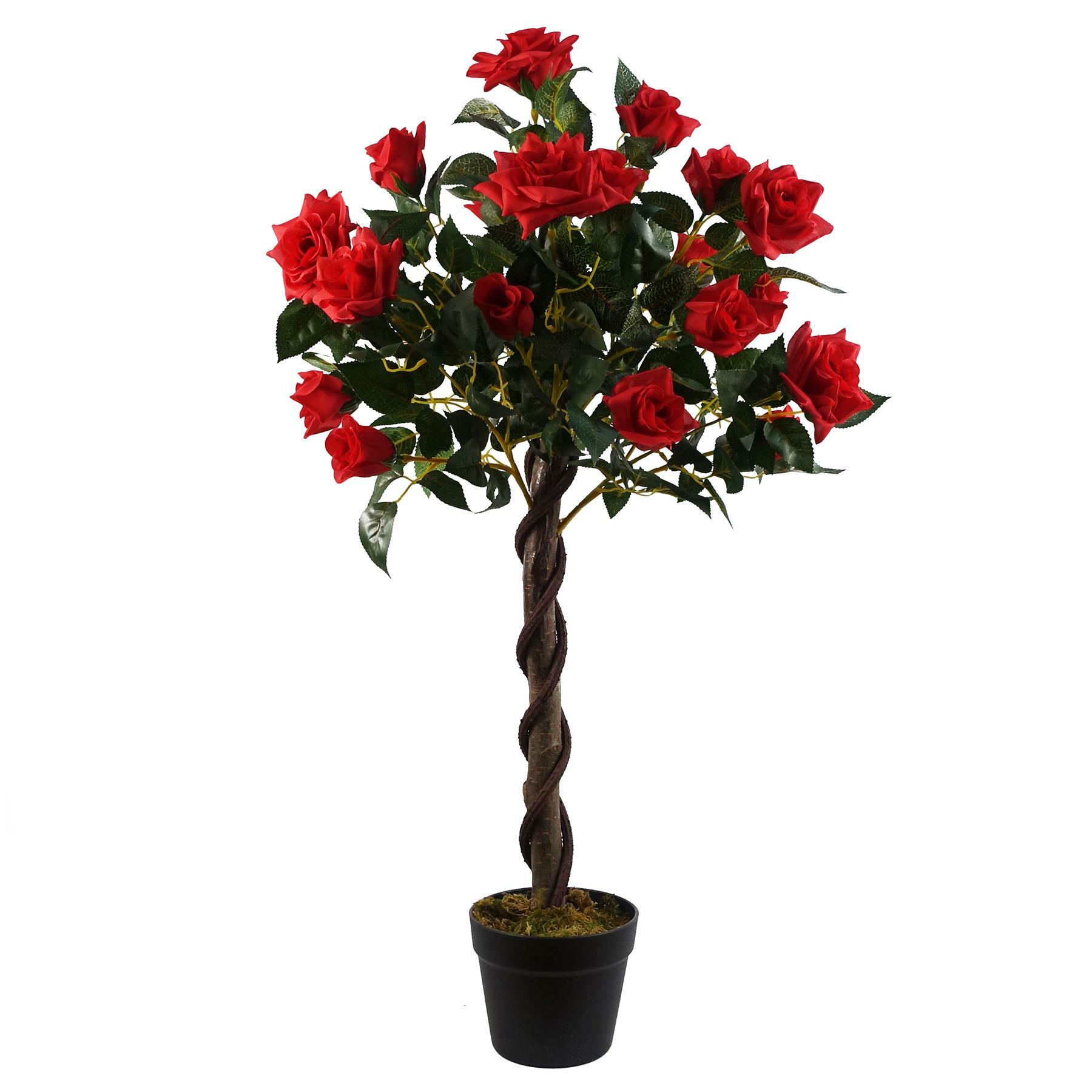 Artificial Red Rose Tree Wedding Twisted Vine 90cm