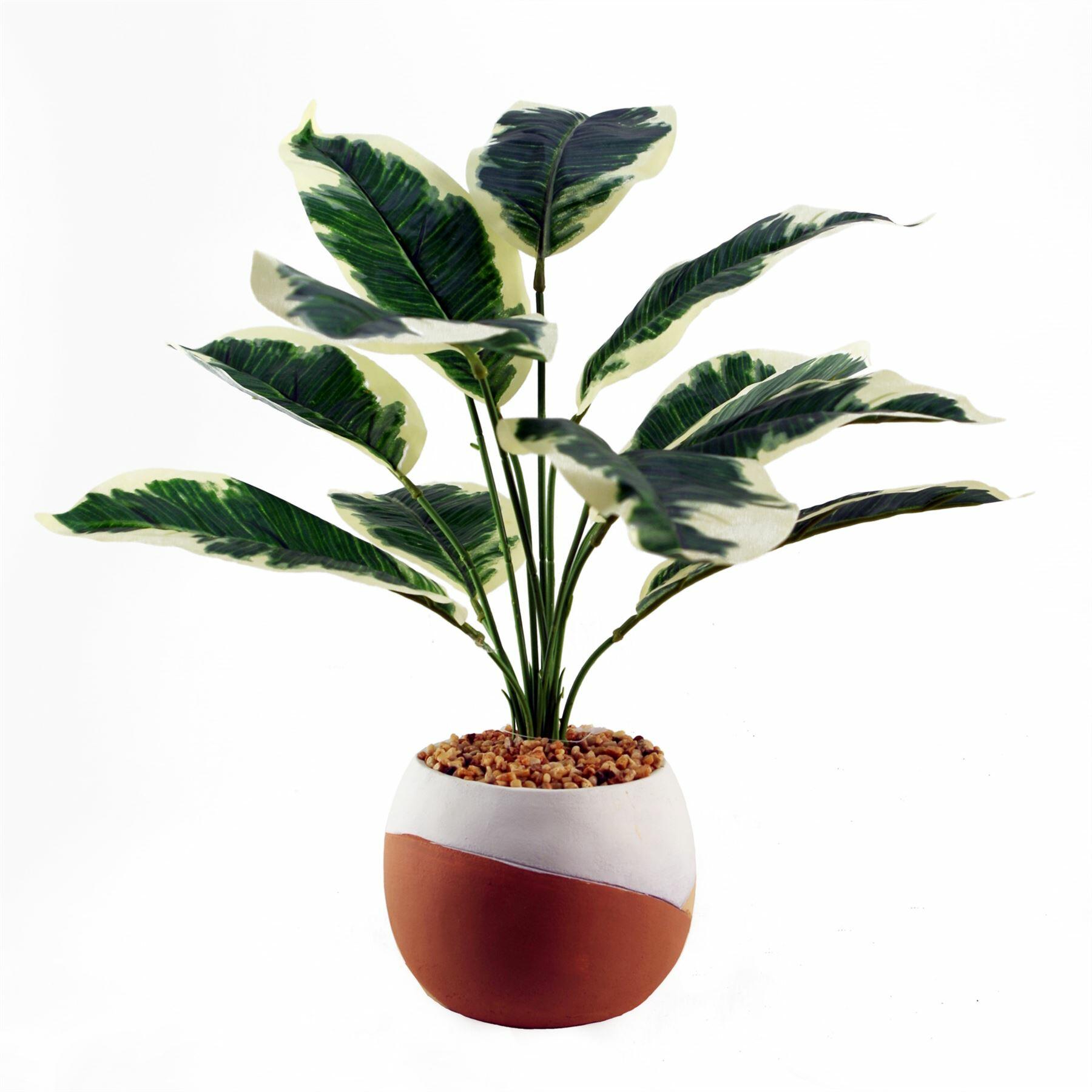 40cm artificial pothos variegated plant with planter