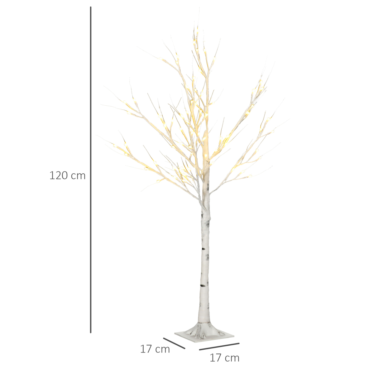 4ft Artificial White Birch Tree - Warm White Pre-Lit LED Light