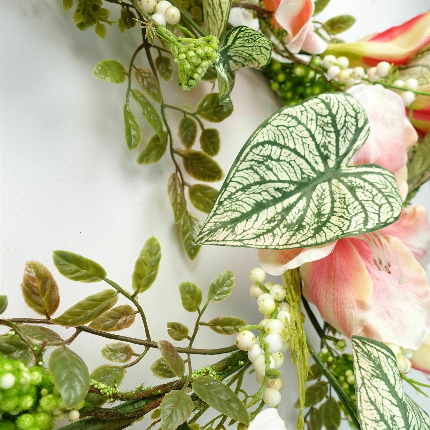 Artificial Hanging  Pink Lily Plant Realistic Garland Trailing