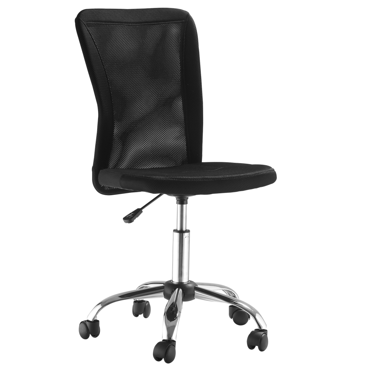 armless office chair ergonomic padded height adjustable mesh view 1