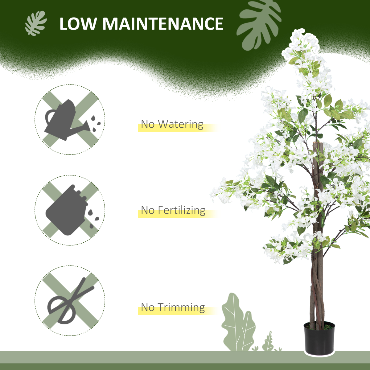 homcom potted artificial plants honeysuckle flower for indoor view 5