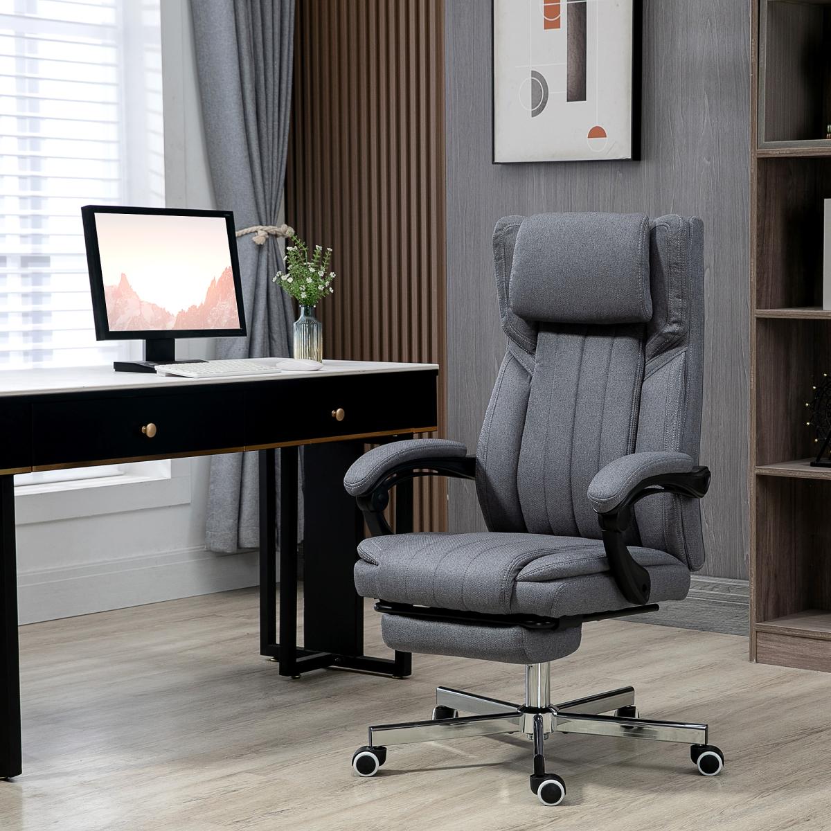 homcom executive office chair reclining office chair with view 2