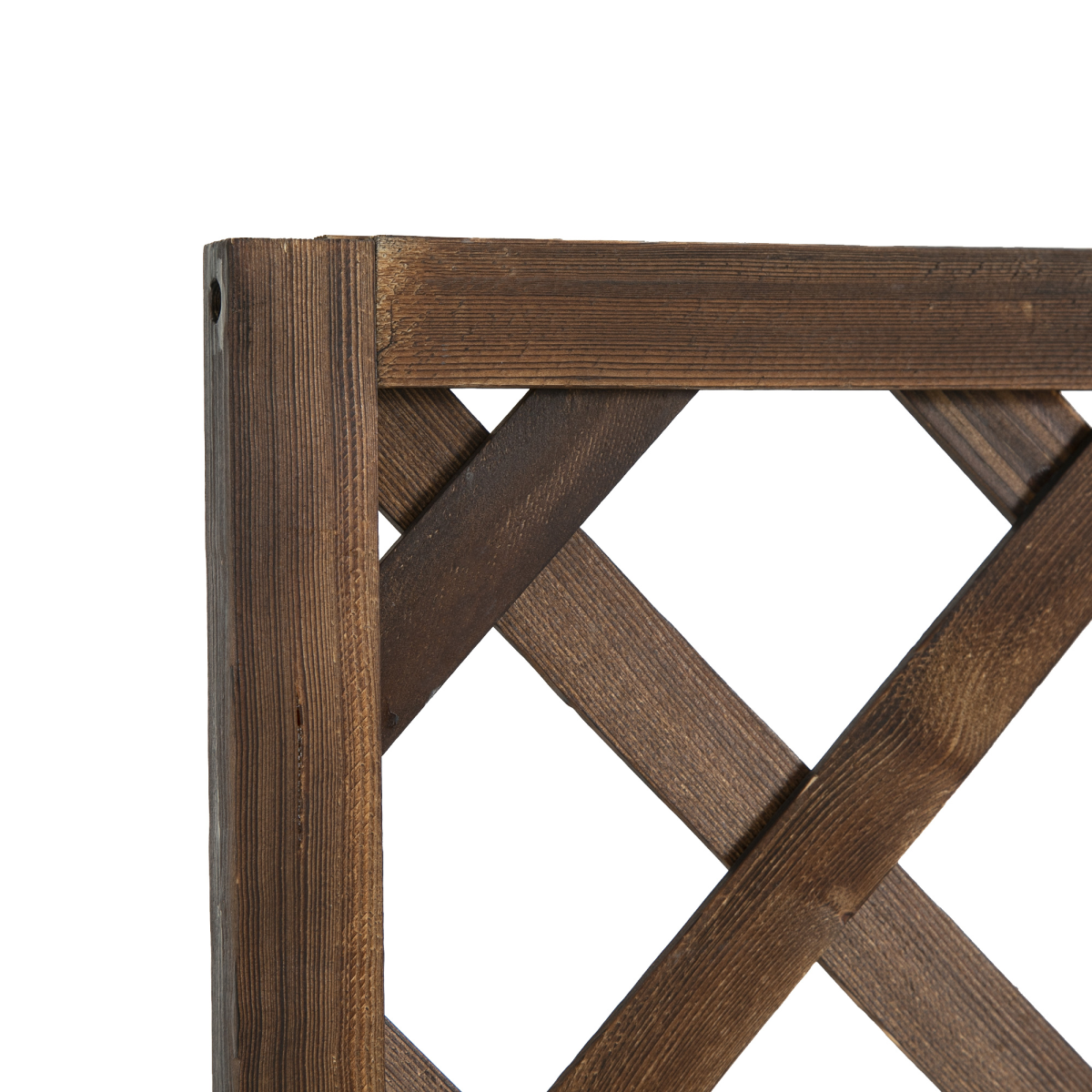 garden wooden pine trough planter with topped trellis view 7