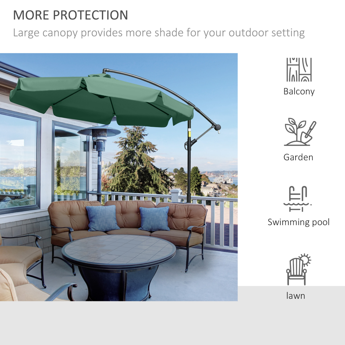 27m garden banana parasol cantilever umbrella with crank view 8