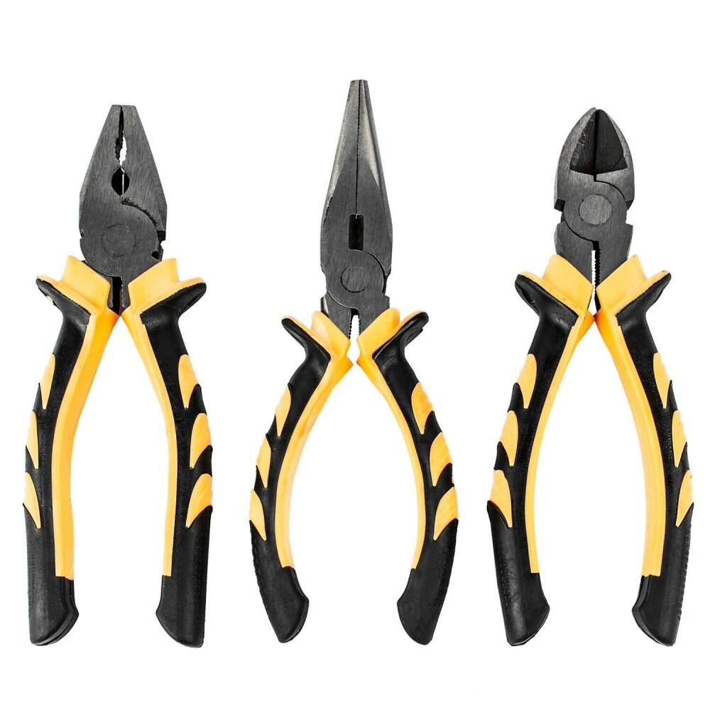 3 piece combination heavy duty pliers set soft view 1