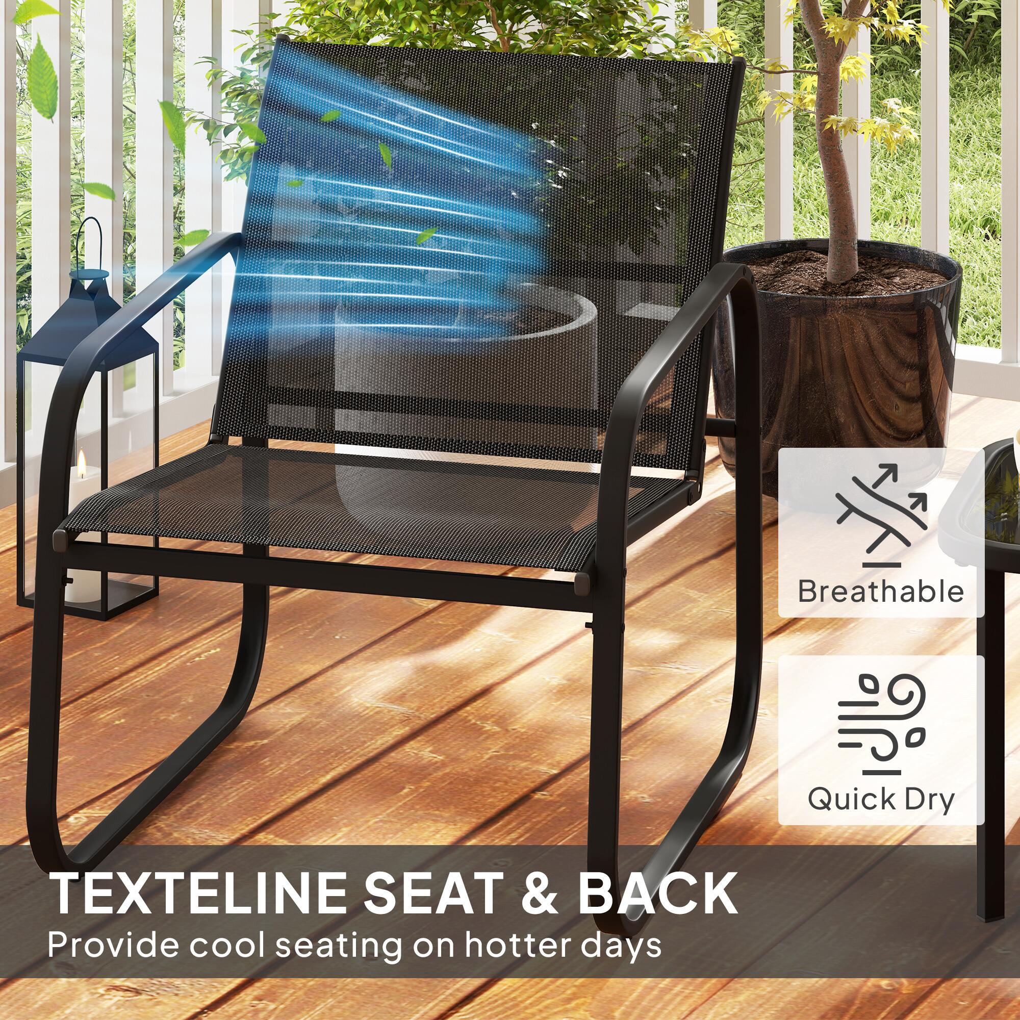 outsunny garden bistro set metal garden furniture set view 4