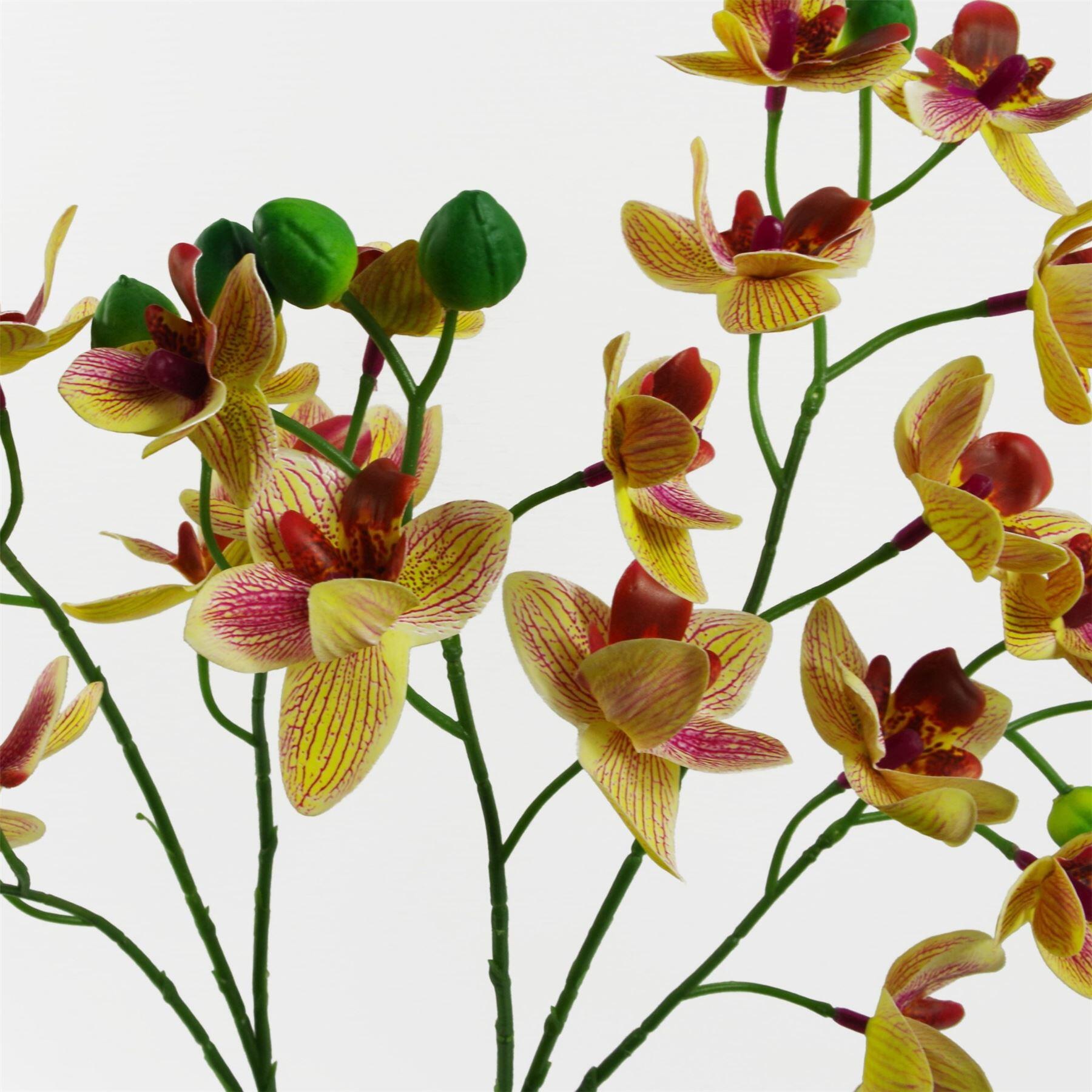 43cm pink yellow artificial orchid in ceramic planter view 3