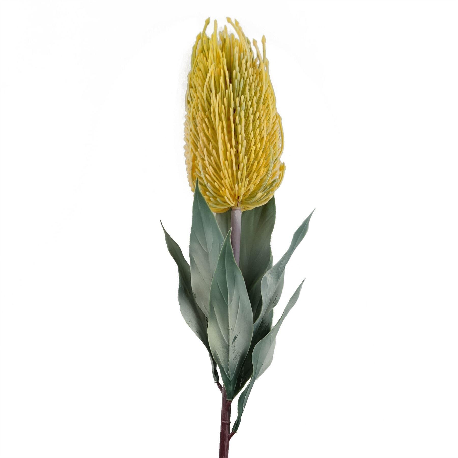 image of 75cm banksia menziesii yellow flower stem artificial
