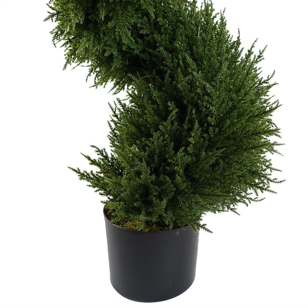 image of 120cm sprial cypress tree artificial topiary view 2