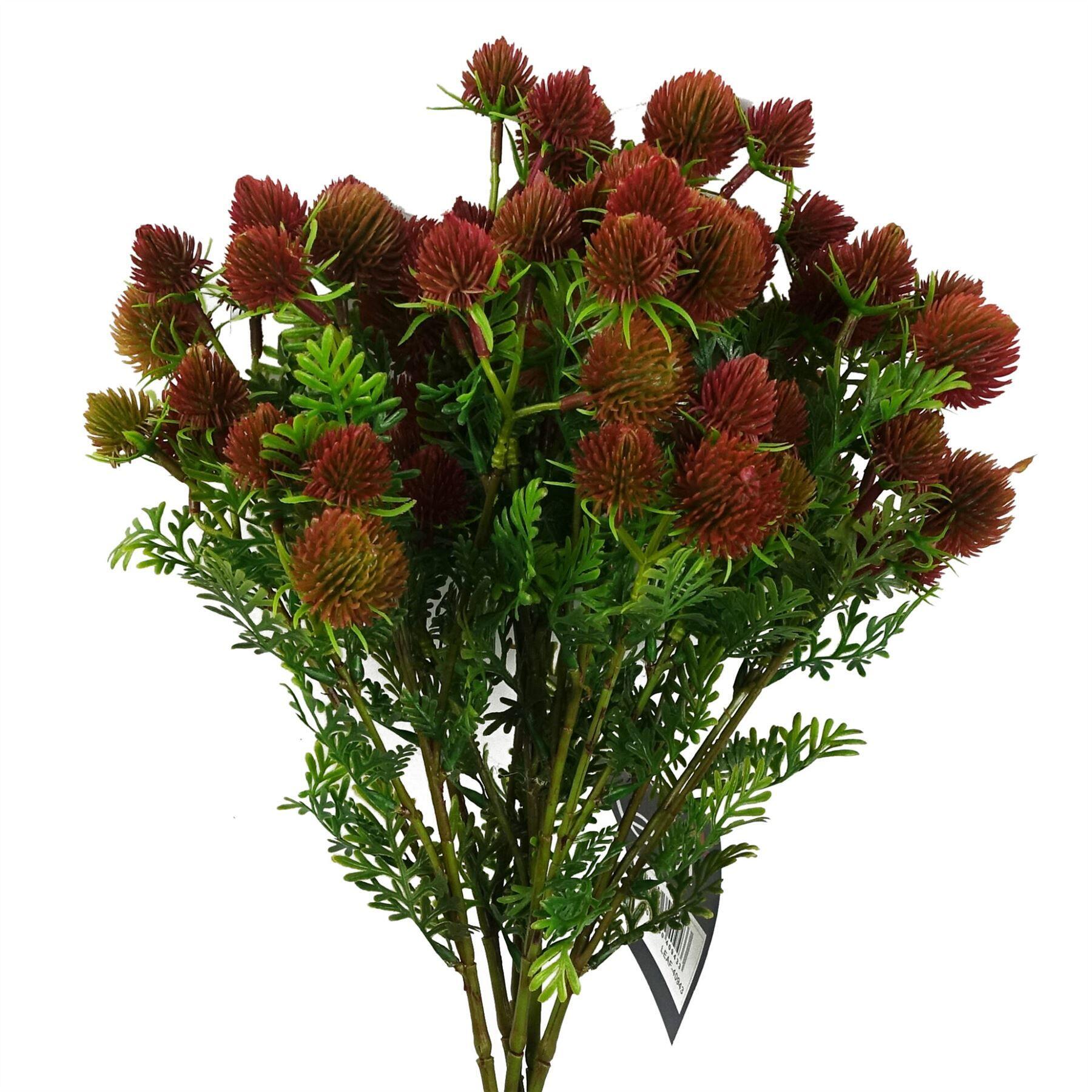 image of pack of 6 x 55cm craspedia stem red artificial