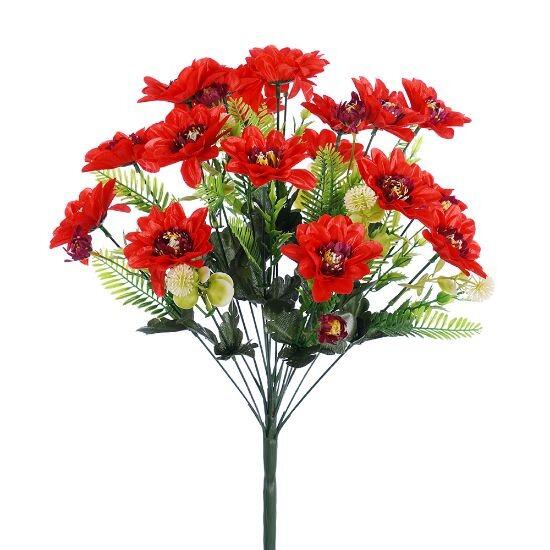 Artificial Flower Bouquet red 50cm Spiky Dahlia