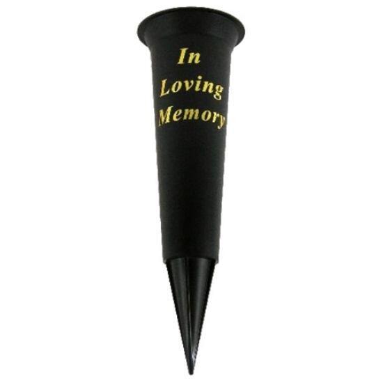 black in loving memory grave spike