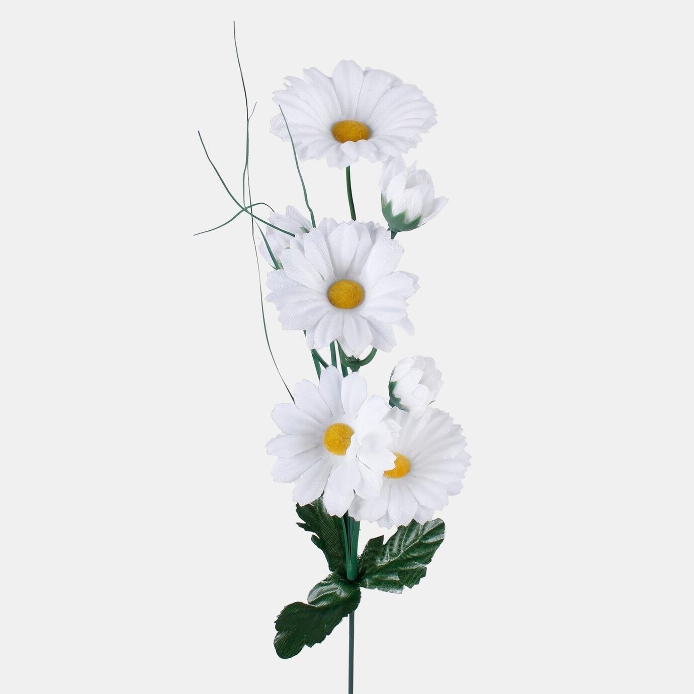 Artificial Flowers 43cm White Daisy Stem