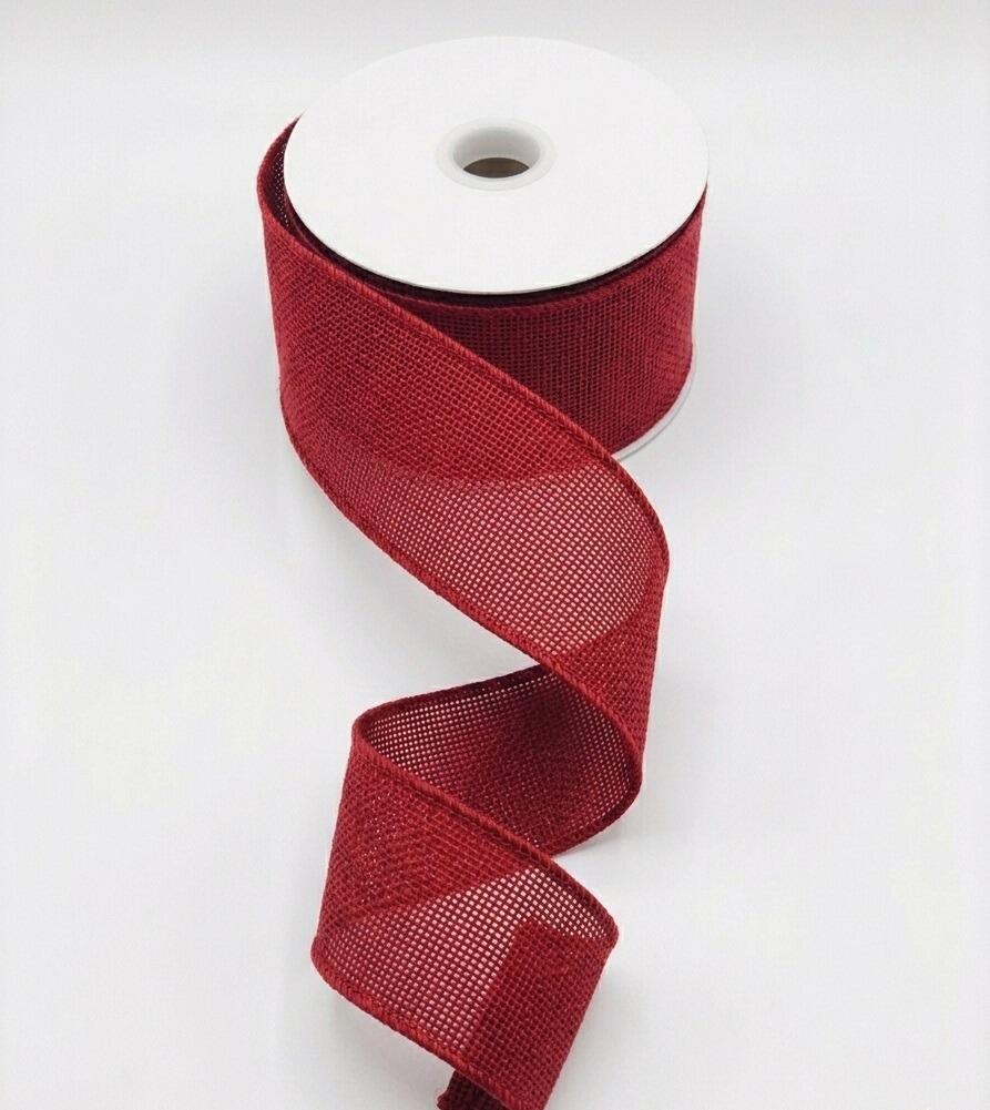 dark red hessian burlap ribbon roll