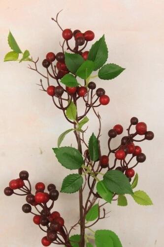 Artificial Berry Stem Red 61cm Faux Berry Spray