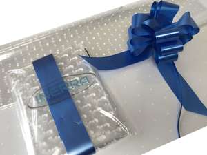 royal blue hamper wrapping kit gift basket christmas cellophane wrap and bow