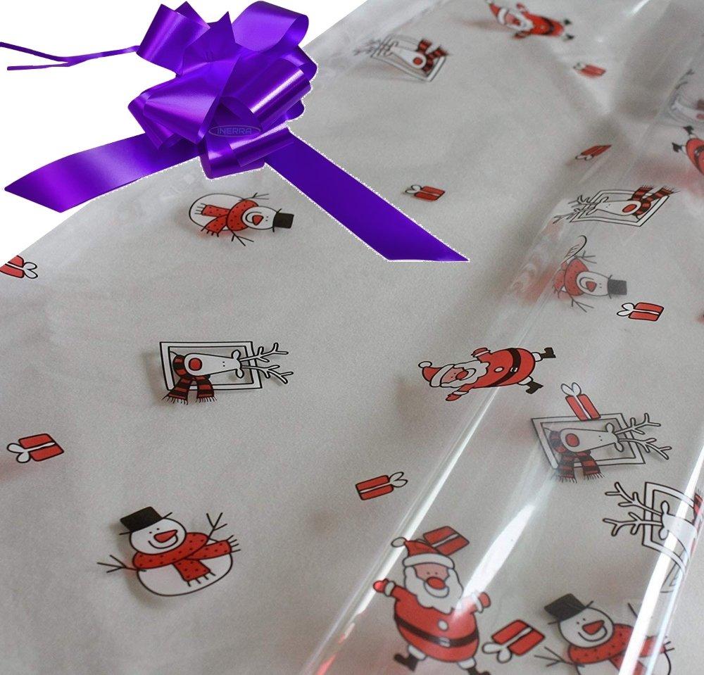 purple hamper wrapping kit cellophane wrap santa