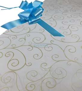 baby blue  hamper wrap kit cellophane bow wrapping gold scroll