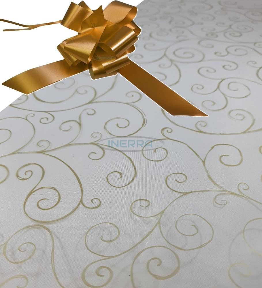 copper  hamper wrap kit cellophane bow wrapping gold scroll